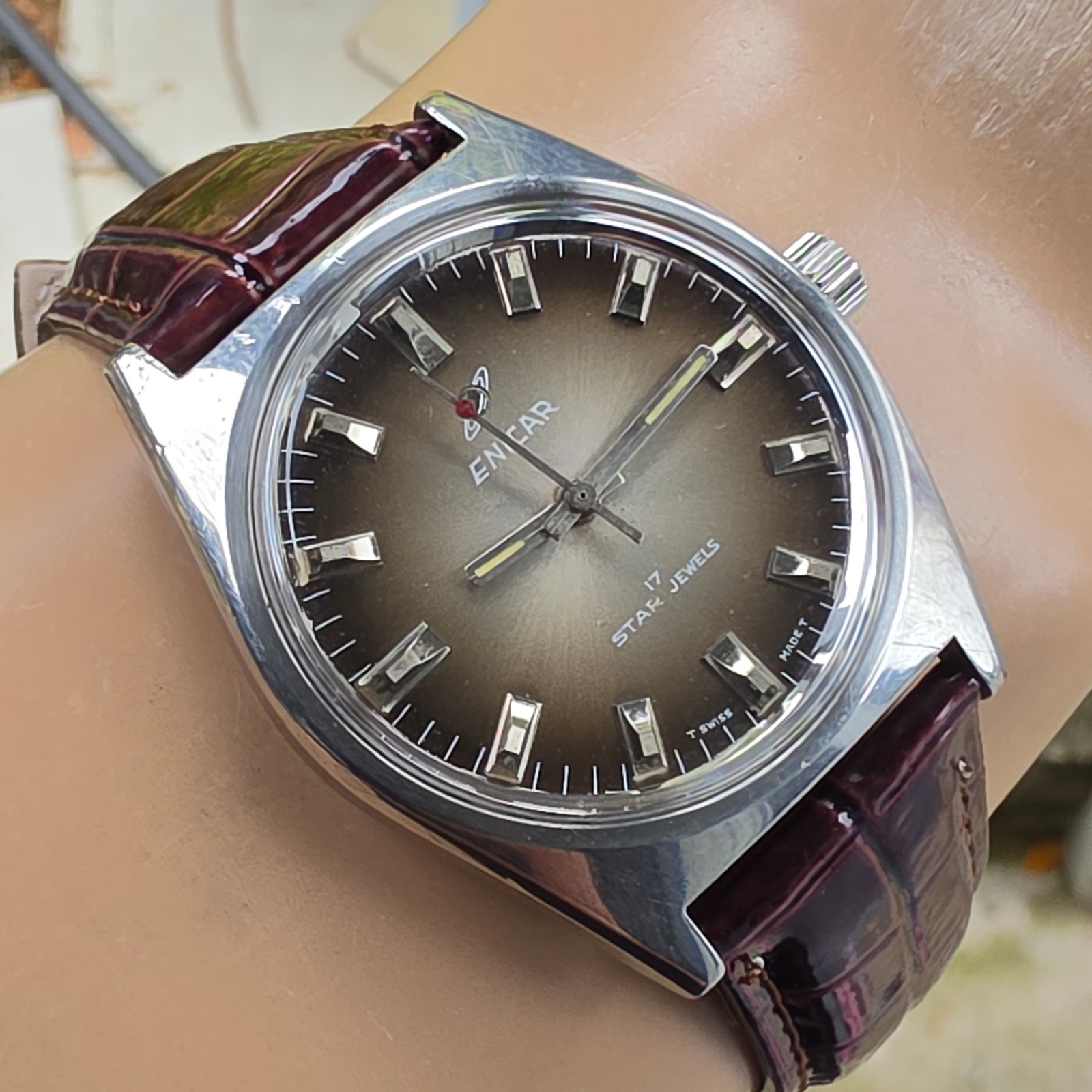 Vintage ENICAR Ocean Pearl men’s manual wind watch AR-160 SWISS MADE 1970s