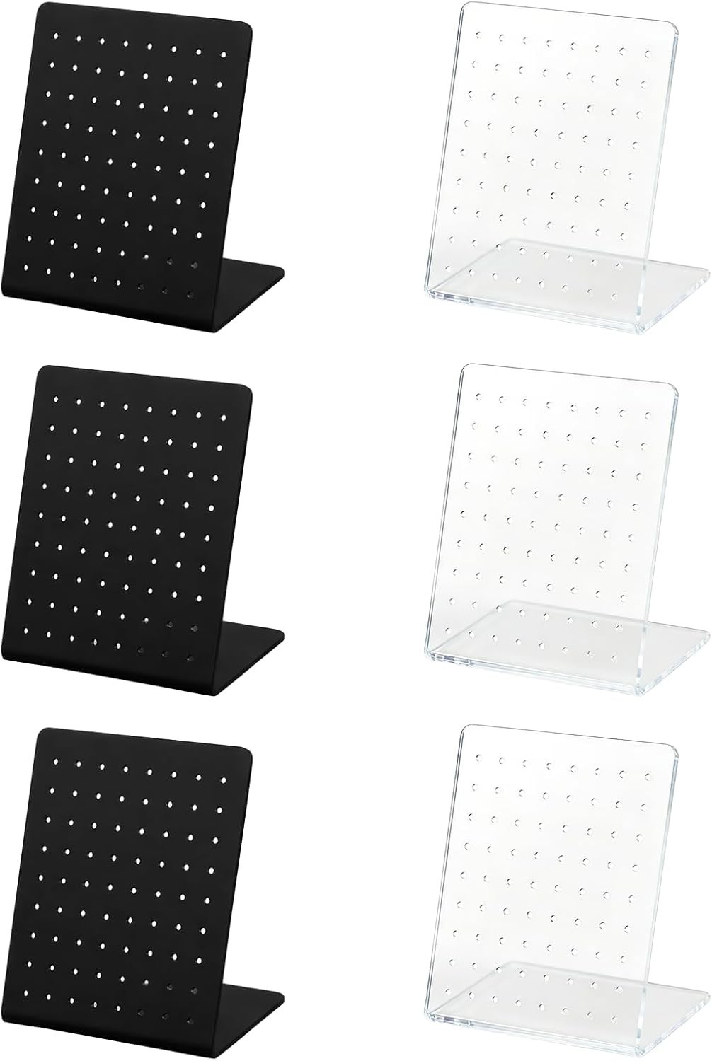 6 Pack 72 Hole Acrylic Earring Display Stand, Stud Earring Holder Set In Blac…