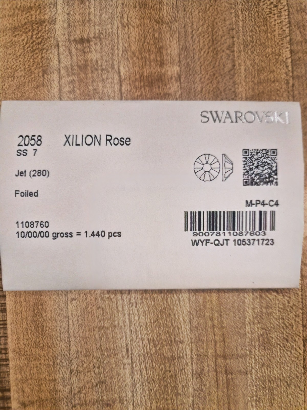 Swarovski Flatback(No Hotfix) Rhinestone “Jet(Black)” Factory Pack