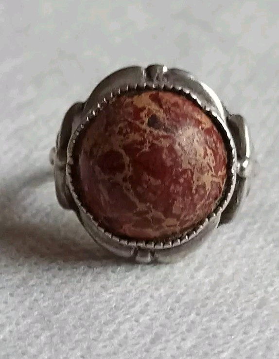 Vintage 925 Sterling Silver Ring | Jasper Gemstone | 7.83g Elegant Design