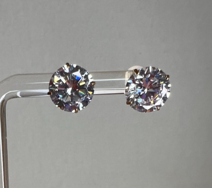Bella Luce Cubic Zirconia 9.00ctw round 10K yellow gold stud earrings