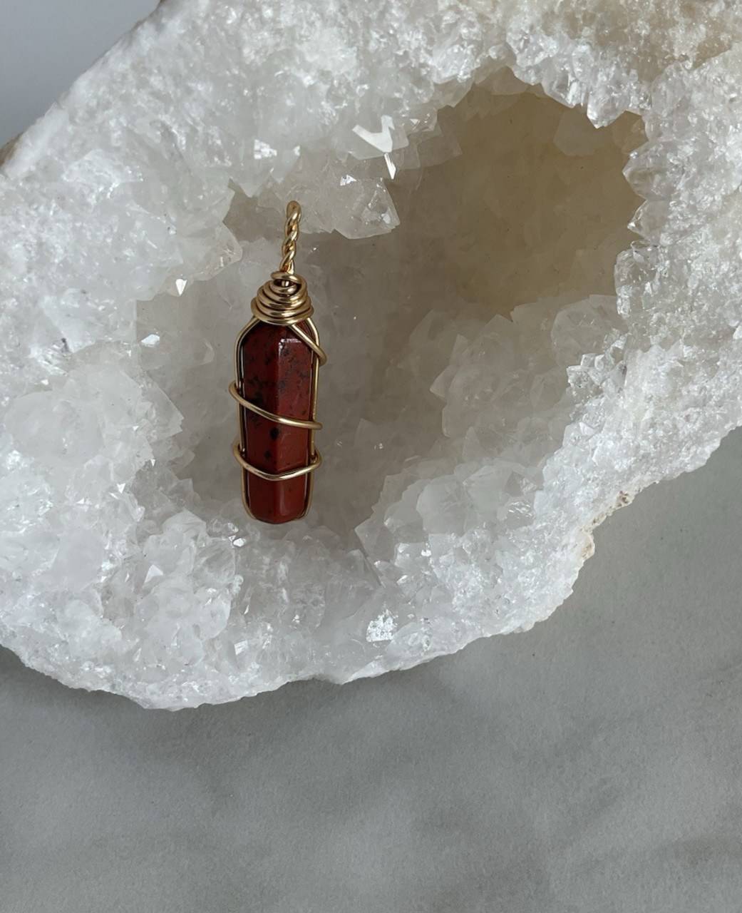 Wire Wrapped Crystal Pendant