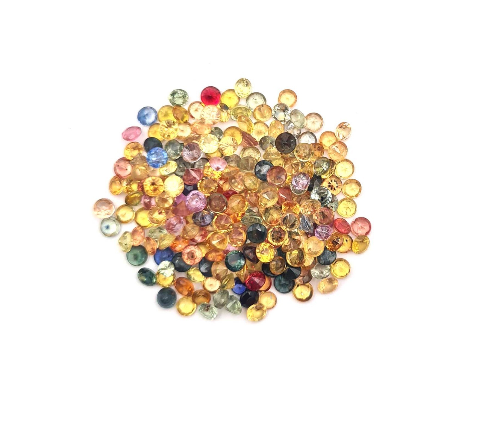 Natural Multi Sapphire Round Cut Loose Gemstone Lot 25 Pcs 3 MM 3 CT