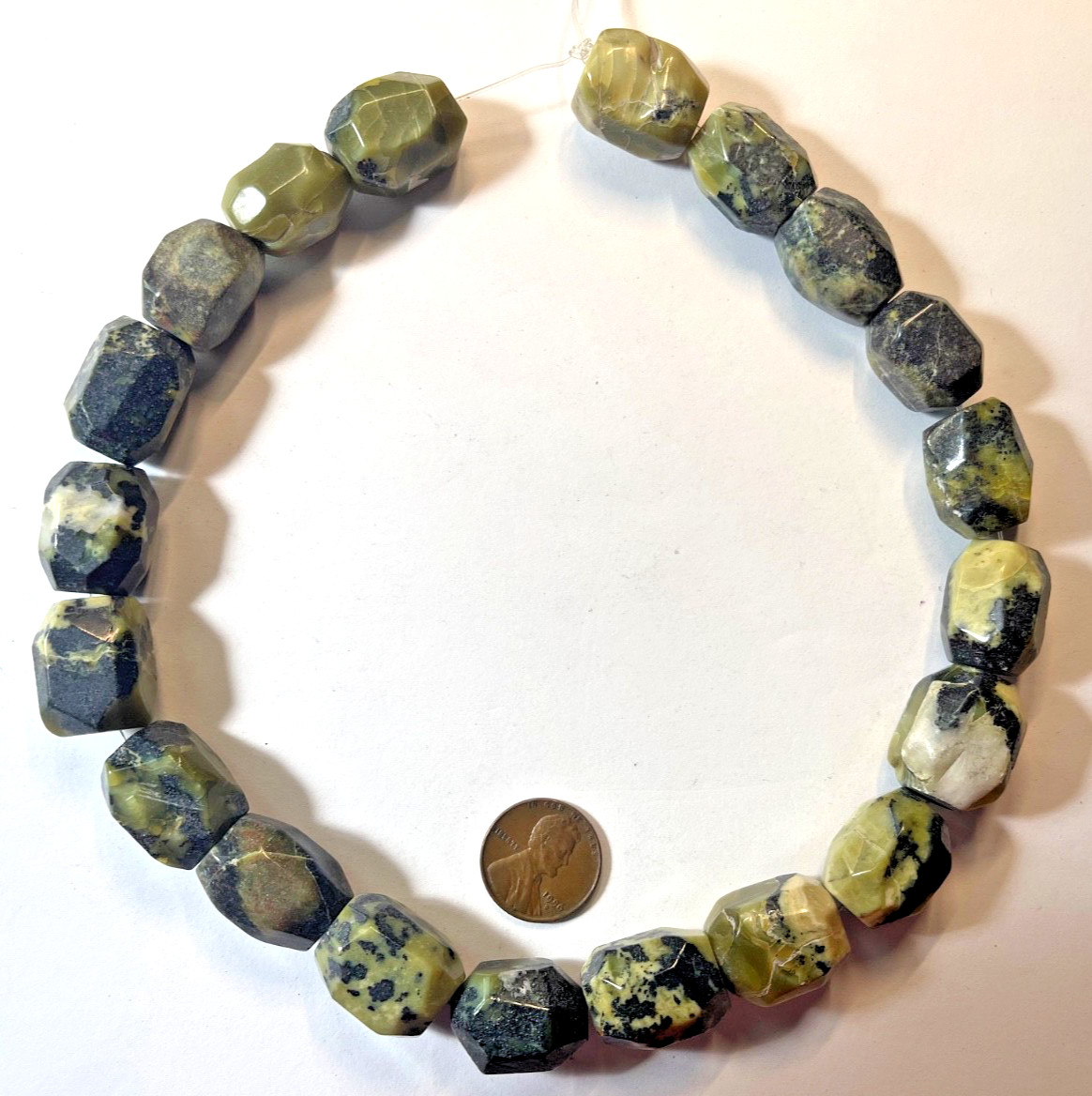 VINTAGE YELLOW TURQUOISE FACETED NUGGETS BEADS 20X15 MM 15″ BELOW WHOLESALE
