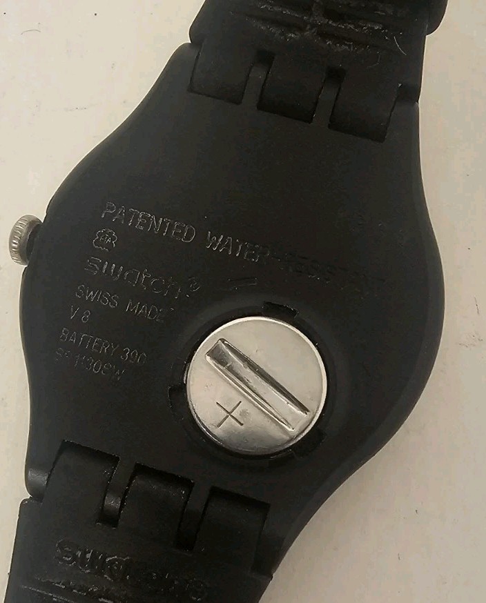 Swatch SUOB704 Unisex Dark Rebel Swiss Silicon Rubber Strap Black Dial Watch