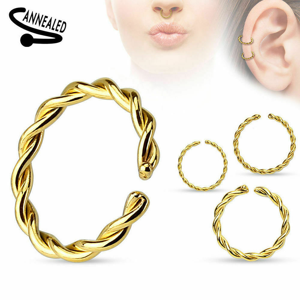 Bendable Annealed Nose Ear Hoop Breaded 20G 18G 16G 14G Annealed and Rounded End