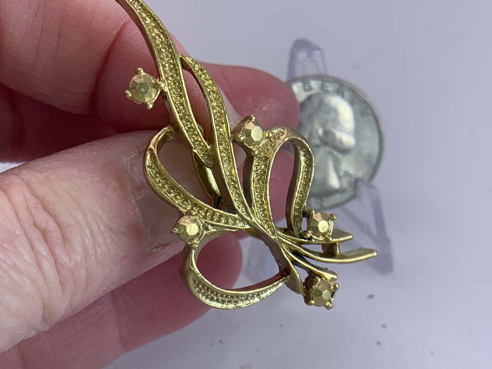 Flowers Flames GERRYS Vintage Silver Brooch Pin M-2359