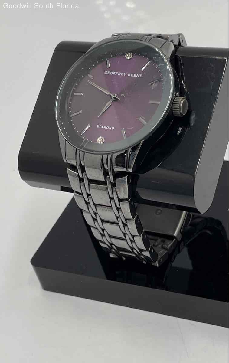 Geoffrey Beene Men’s Watch GBA0028GU Gunmetal With Diamond Accent Dial