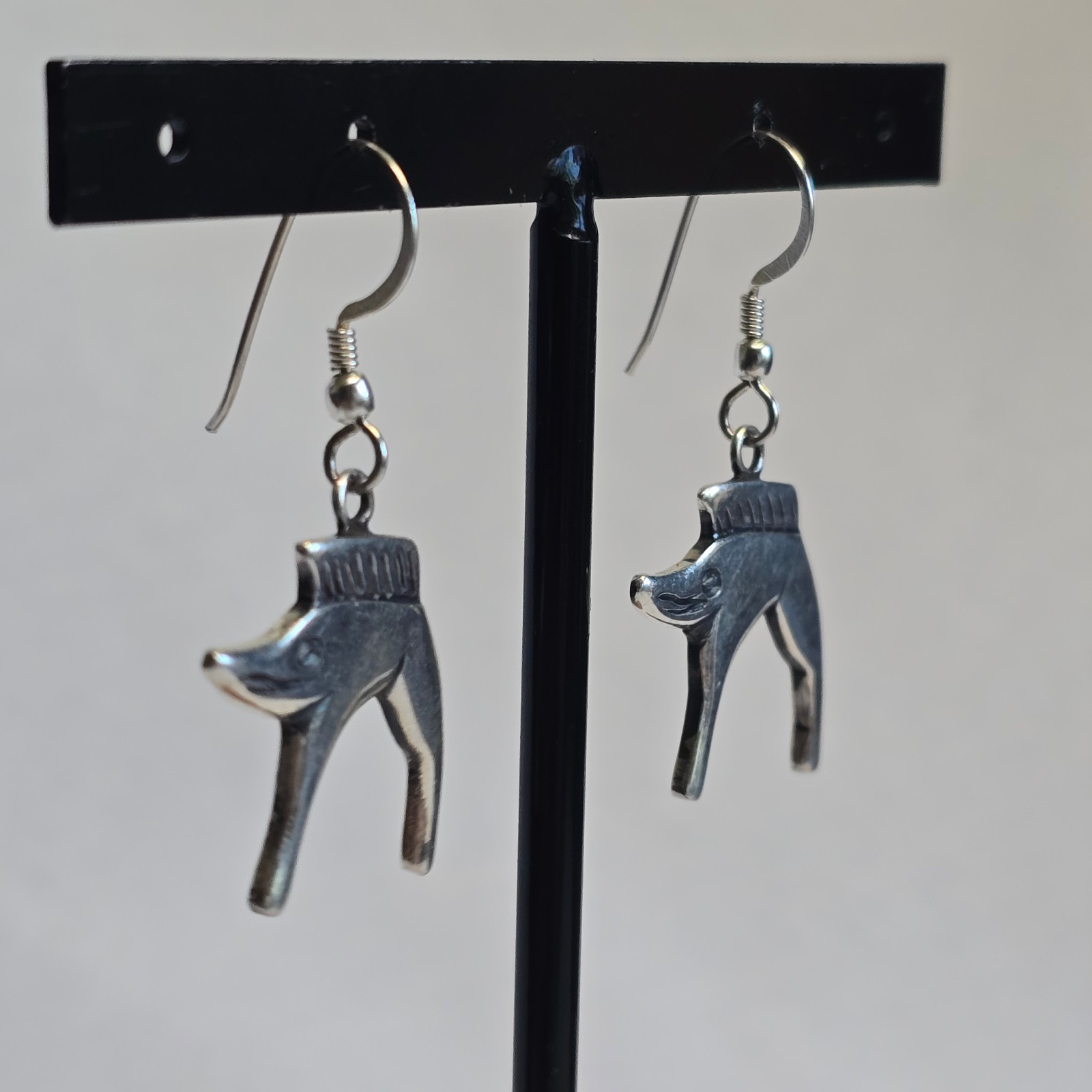 Sterling Silver Earrings 7.36g Fine Jewelry Celtic Boar Hook Back Dangles