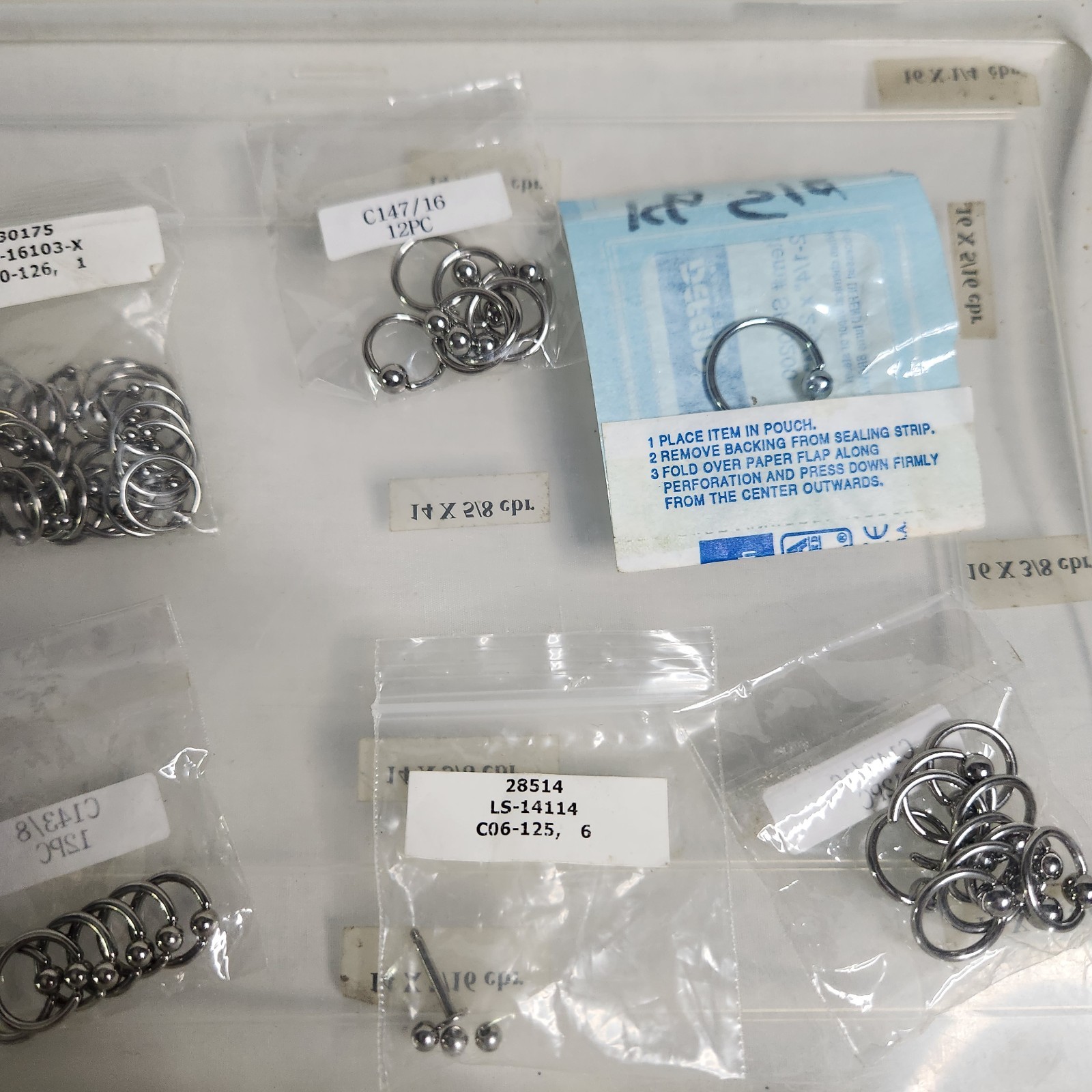 Vintage Body Jewelry Piercing HUGE Lot – Ear, Nose, Nipple, Lip Etc….