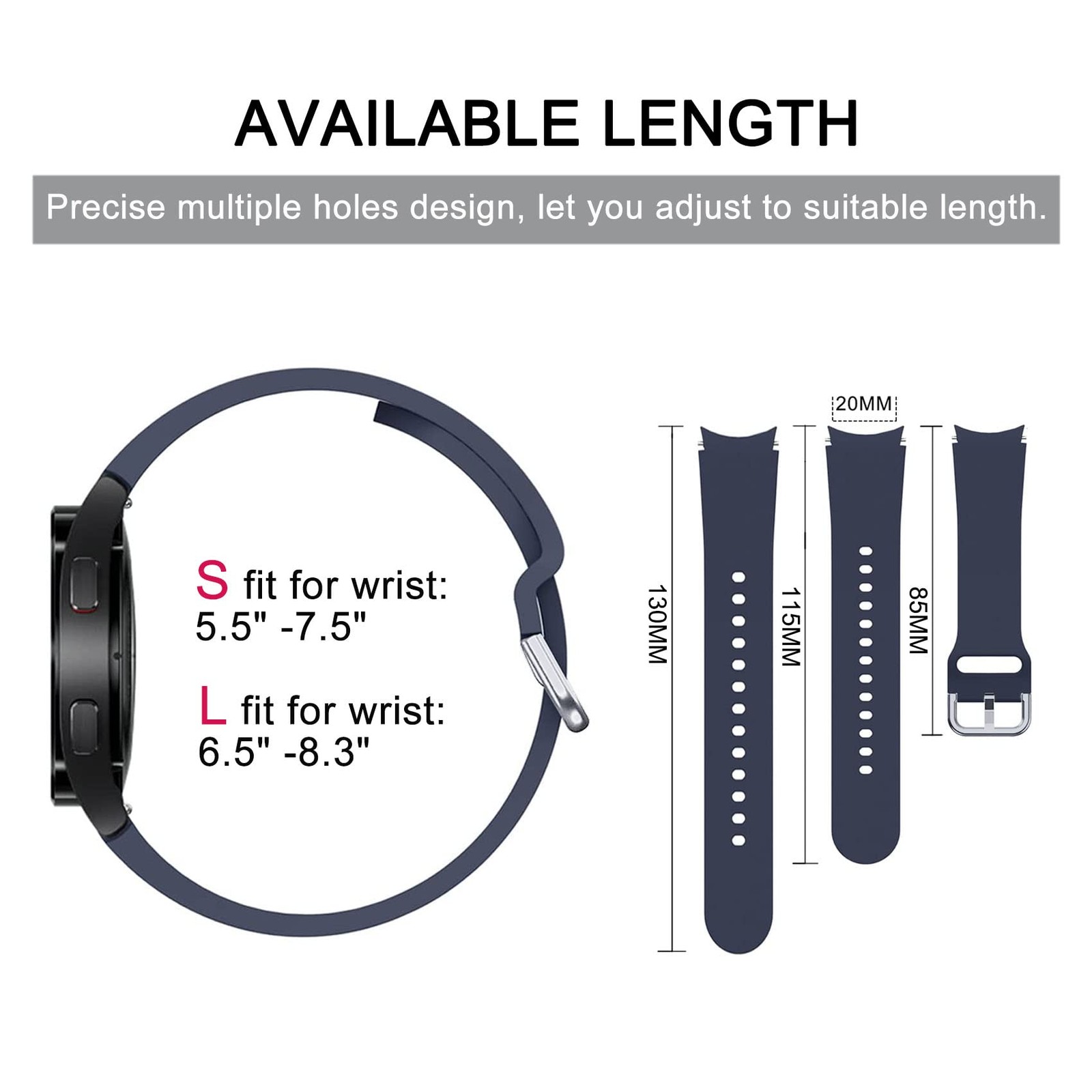 8 Pack No Gap Bands Compatible with Samsung Galaxy Watch 7 6 5 4 Band 40mm 44…