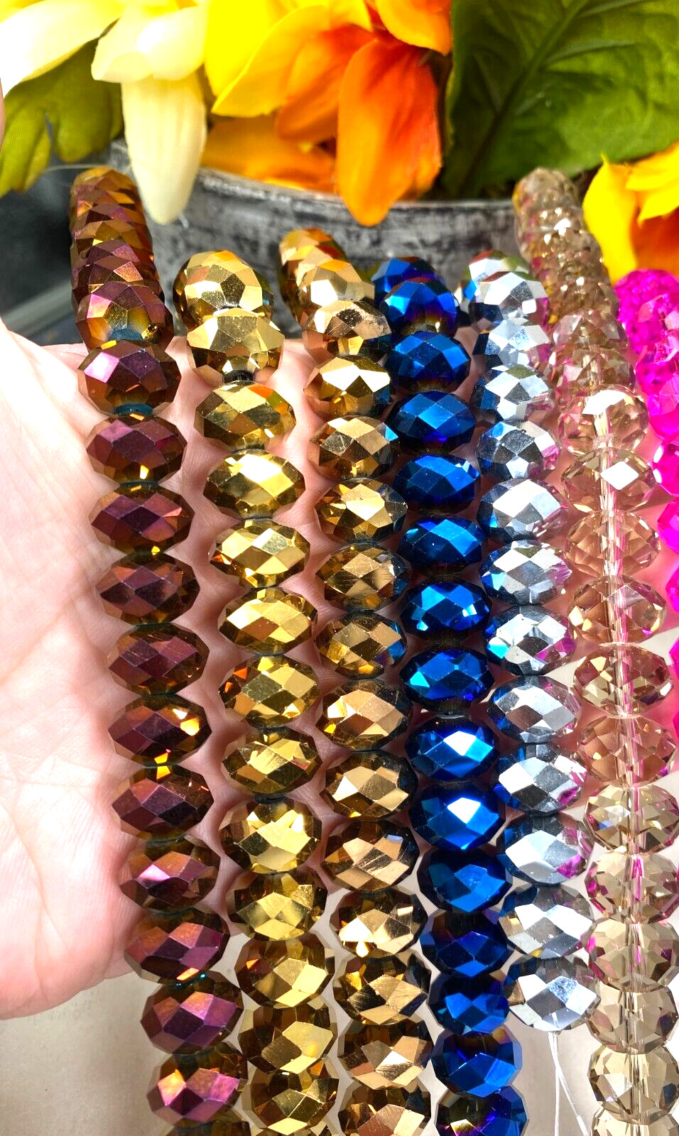 CRYSTAL Beads 10mm Bulk Lot Multi Color Beads for Bracelet Making 2 lbs