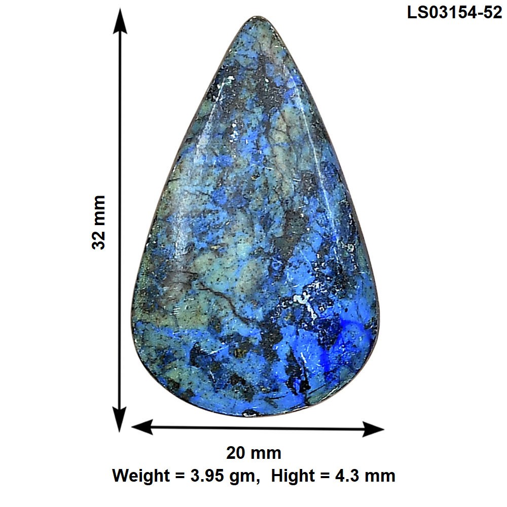 Natural Azurite 32x20x4.3 mm Pear Shape Polished Loose Gemstone LS03154-52