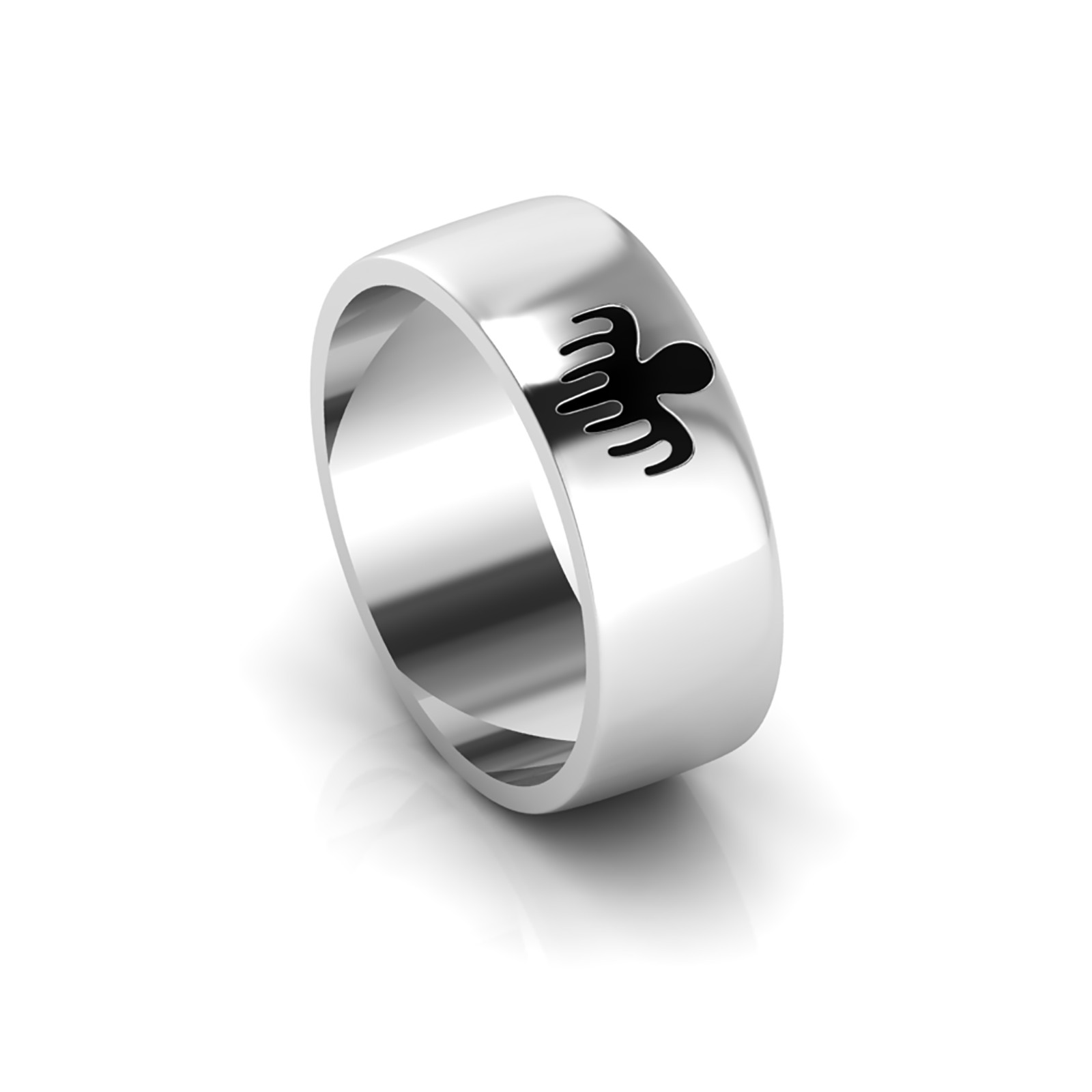 925 Silver Spectre Ring, Agent 007 Symbol Ring, Fashion Jewelry, Spectre Band, B