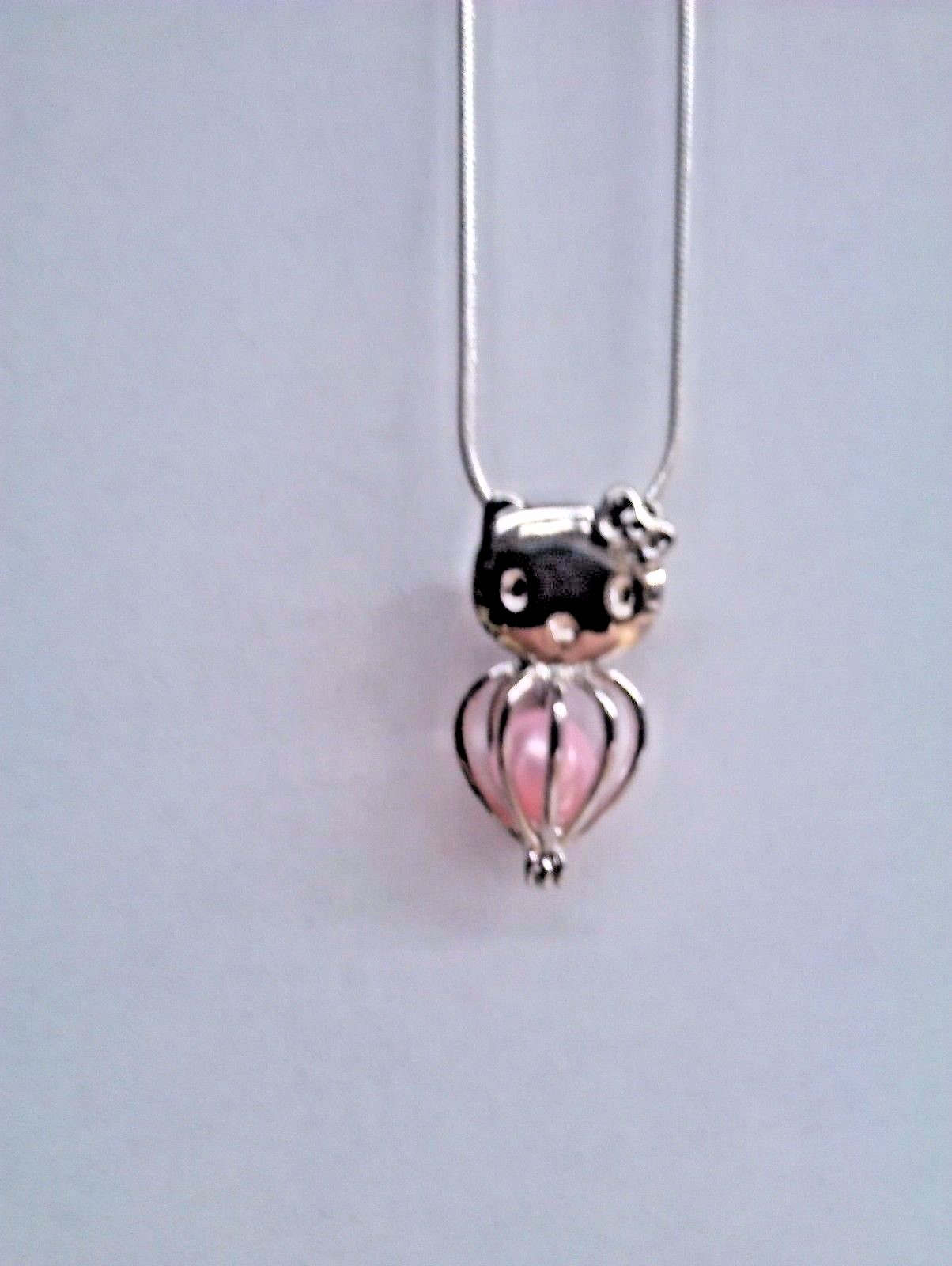 Make a Wish Pearl Cage Pendant Necklace – Hello Kitty – 925 Chain+Pearl Included
