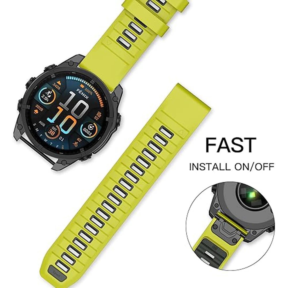 Premium Sport Strap for Fenix 8 QuickFit Silicone Band for Garmin Fenix 47/51mm