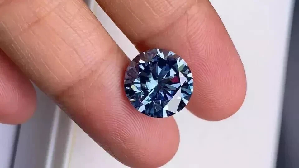 5 CT Natural Royal Blue Diamond Round 11.50mm Cut VVS1 D Grade Certified T44