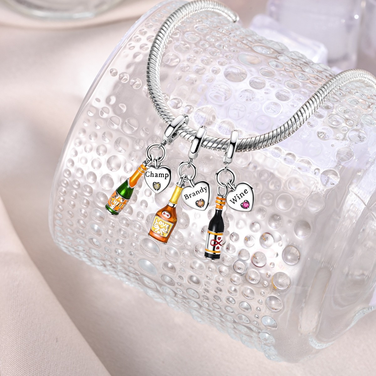 LAZA 2026 Fine 925 Sterling Silver Charm Heart Bottle Pendant fit Women Bracelet