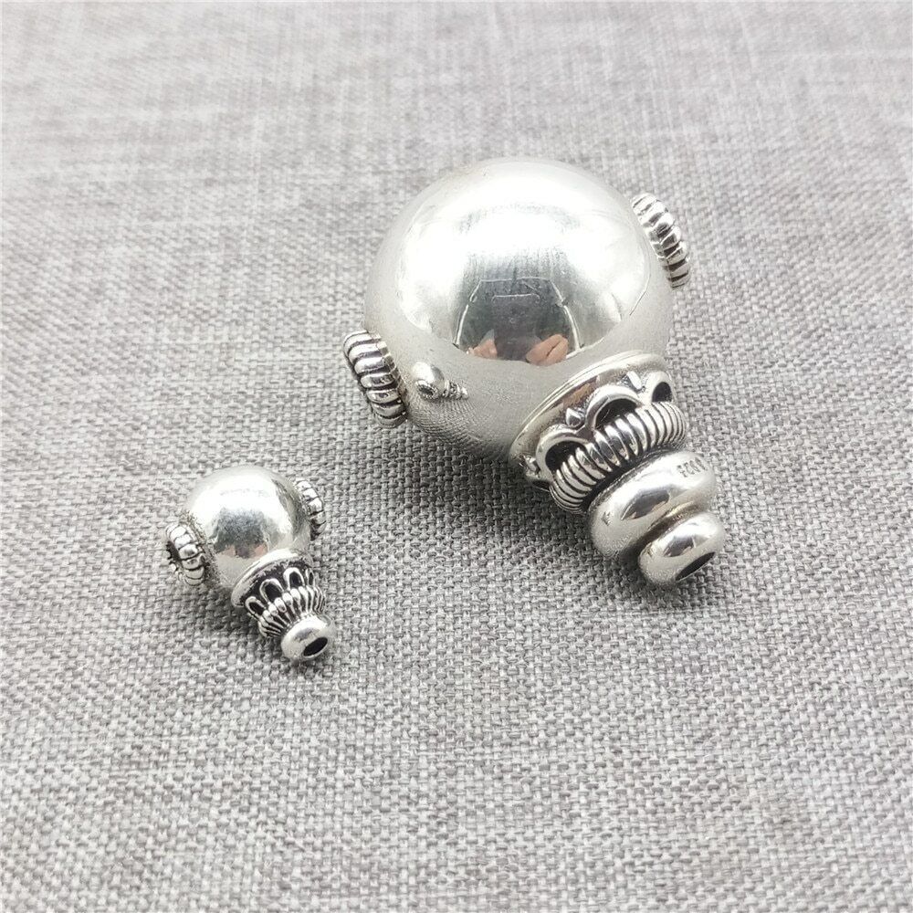 925 Sterling Silver Plain Guru Bead Prayer Mala 6mm 8mm 10mm 12mm 14mm 16mm 18mm