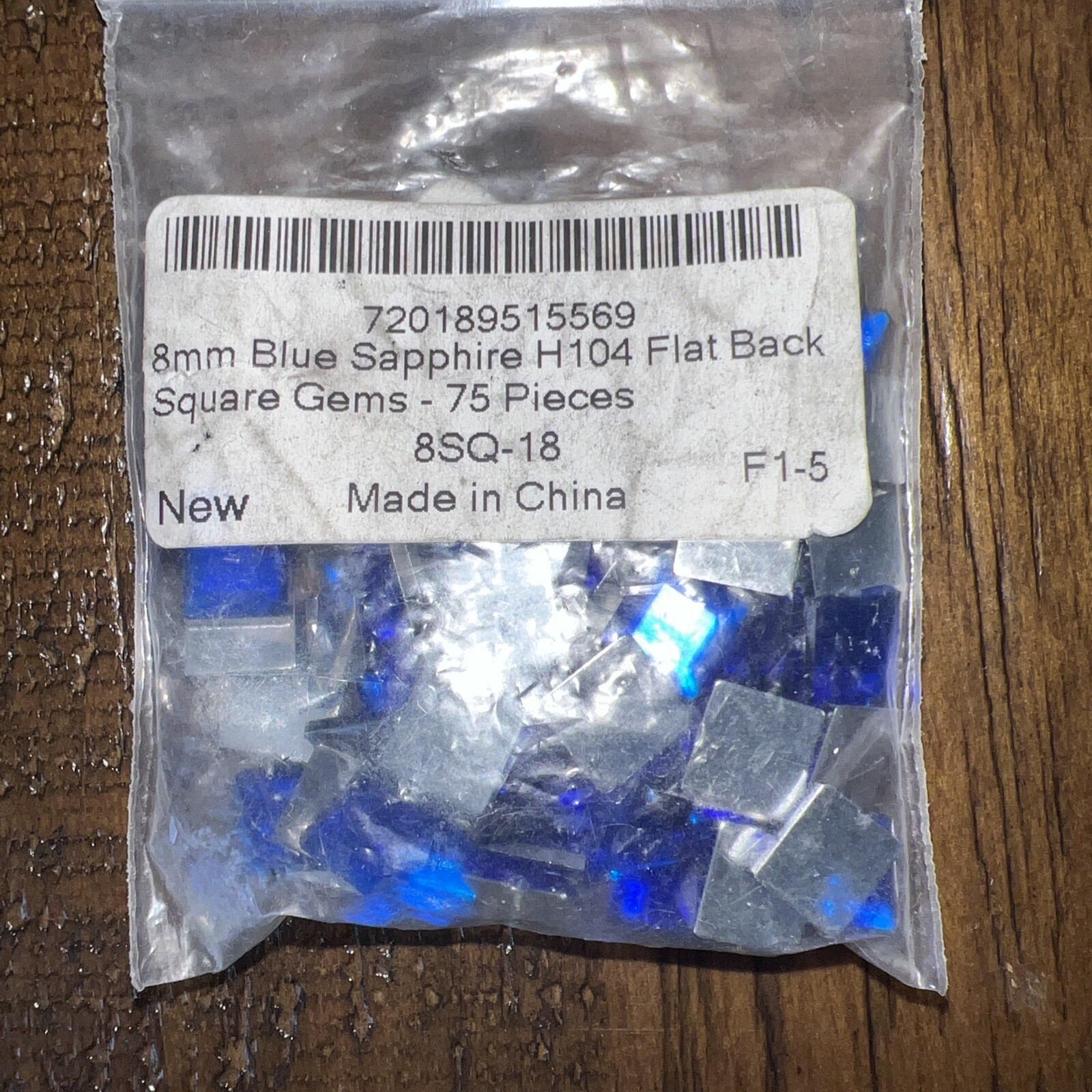 Allstarco 8mm Flat Back Square Acrylic Rhinestones 75 Pieces Blue Sapphire H123