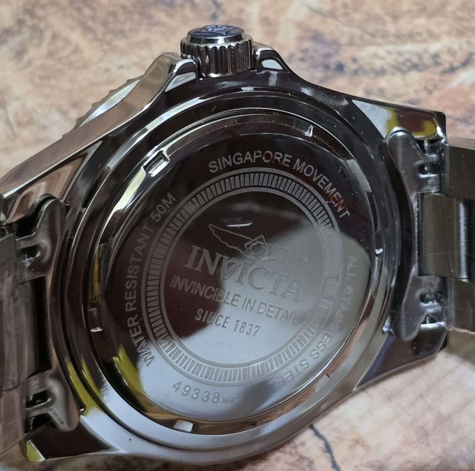 Invicta Specialty Rowan Men’s Watch 40mm Black Dial Green Bezel Steel 49338 New