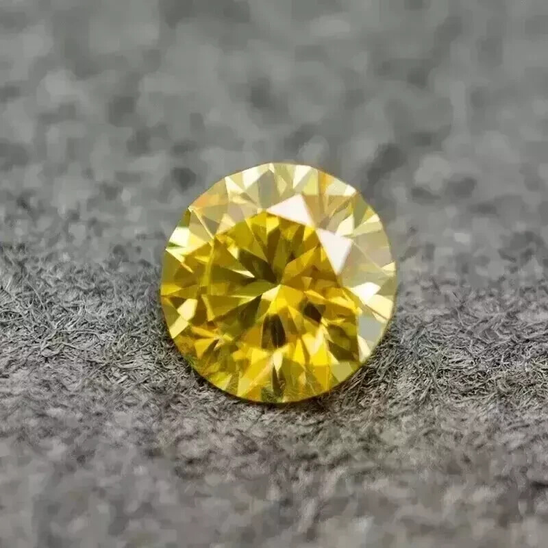 5CT Natural Yellow Diamond, Round Cut, 11.50mm, VVS1 D Grade Certified Stone V43