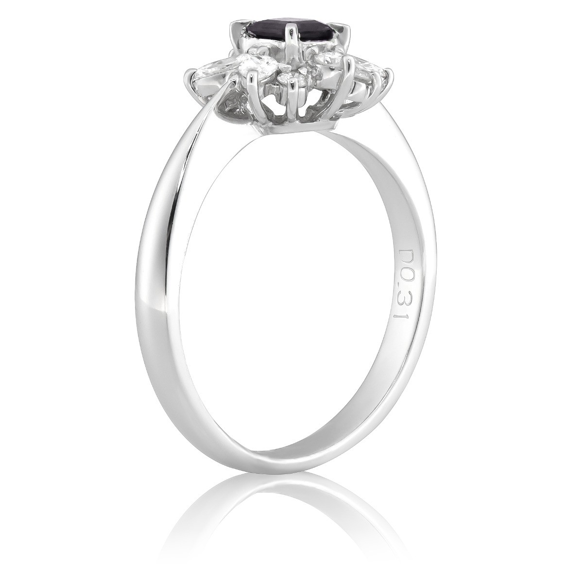 Untreated Alexandrite 0.30 cts in Platinum Ring w 0.31 cts Diamonds / GIA Report