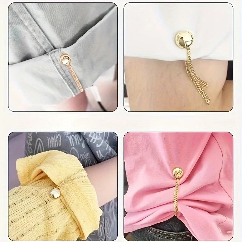 3PCS T Shirt Shortening Clip Adjustable Buckle Hem Fix Magnetic Waist Button