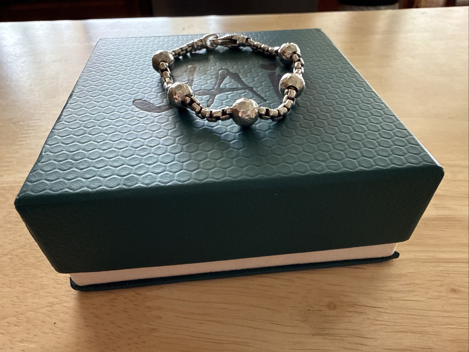 Jai John Hardy Hammered Bead Box Chain Bracelet size small