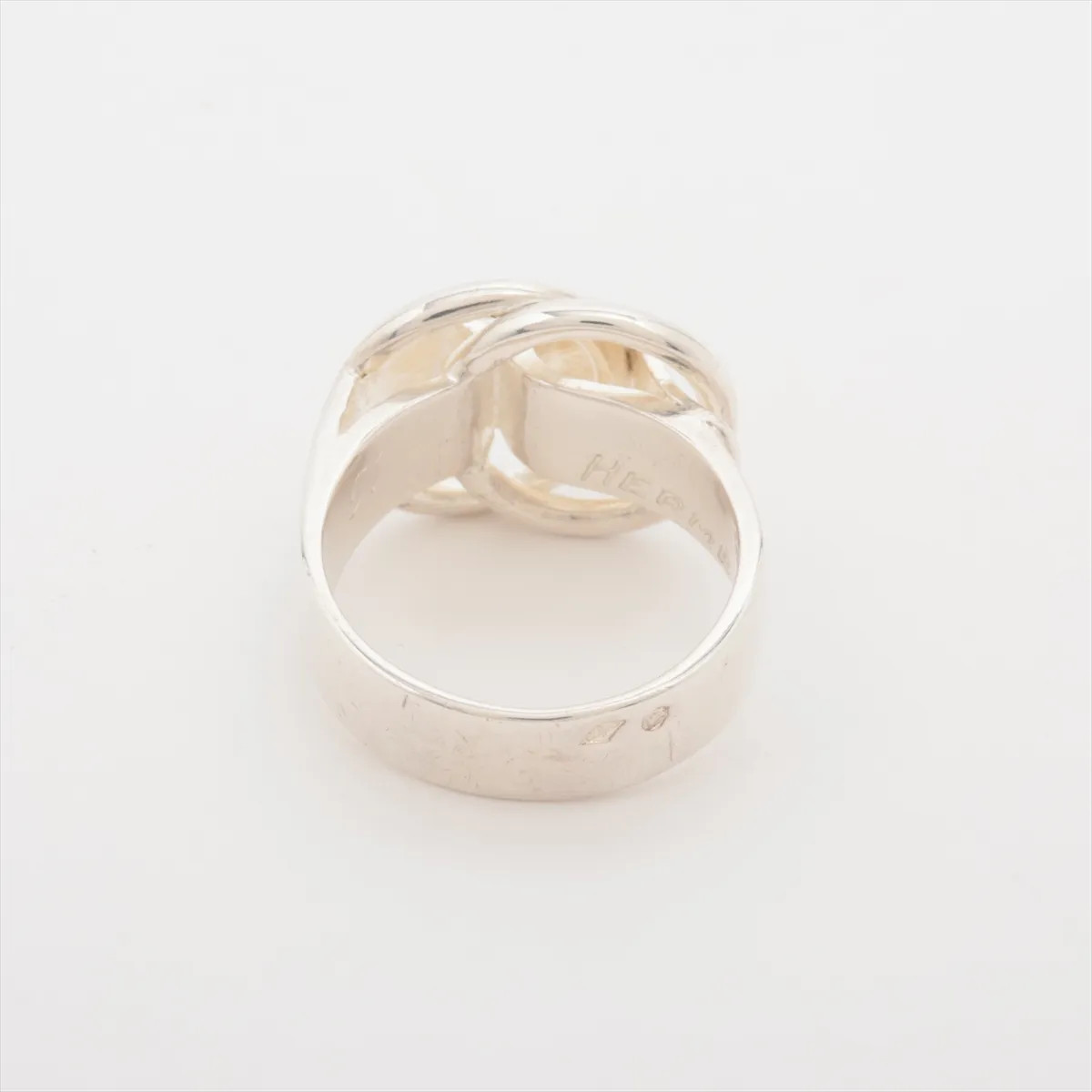 Hermès Deux Anneaux Ring 51 925 6.4g Silver