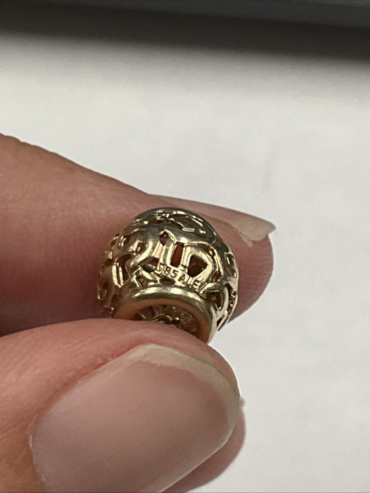 2.4g 14k 585 Ale Authentic Pandora Yellow Gold Ball Charm 239297