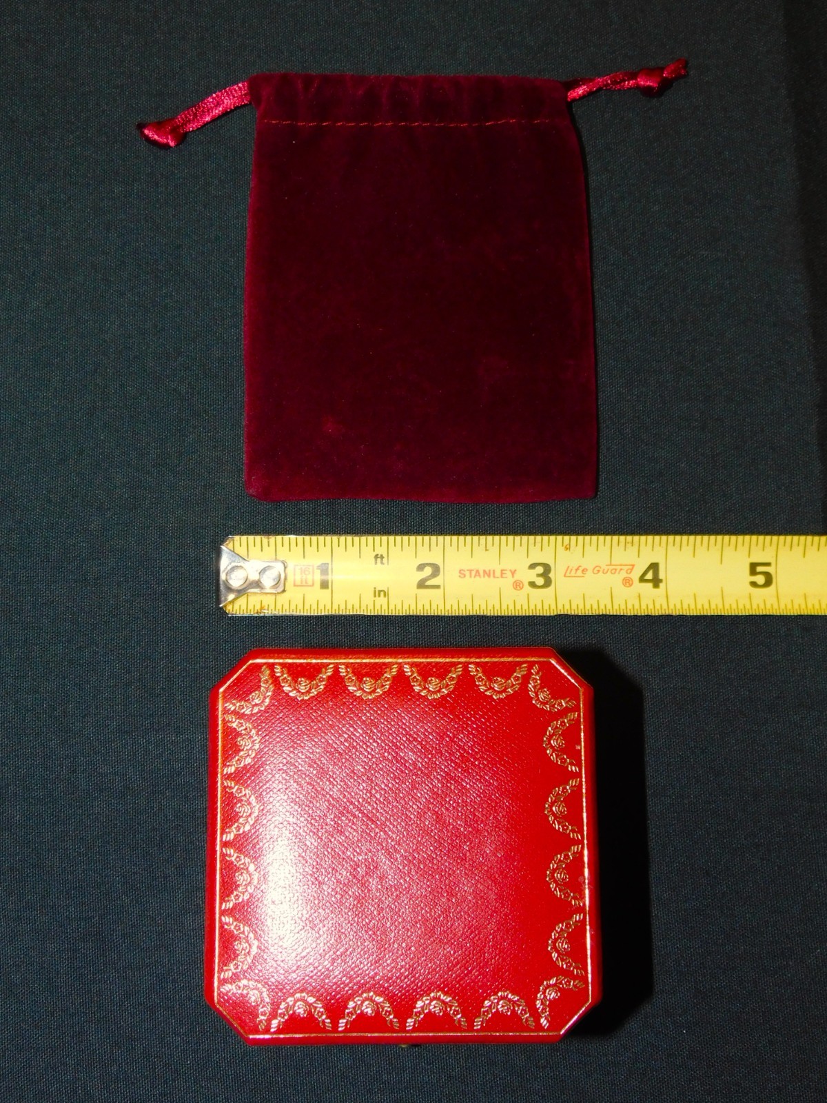 Genuine Cartier Love Ring Box W/ Velvet Drawstring Bag No Outer Box +FREE SHIP!