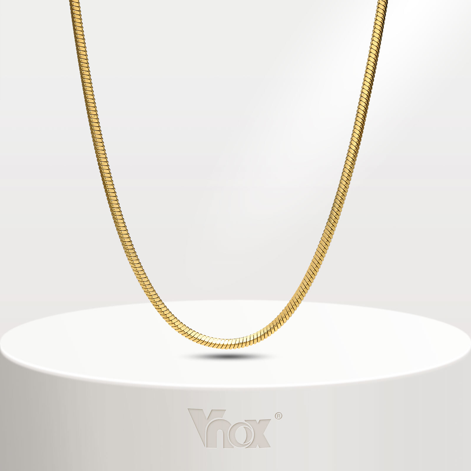 Vnox Gold Square Snake Chain Necklace,Stainless Steel Hypoallergenic Choker Link