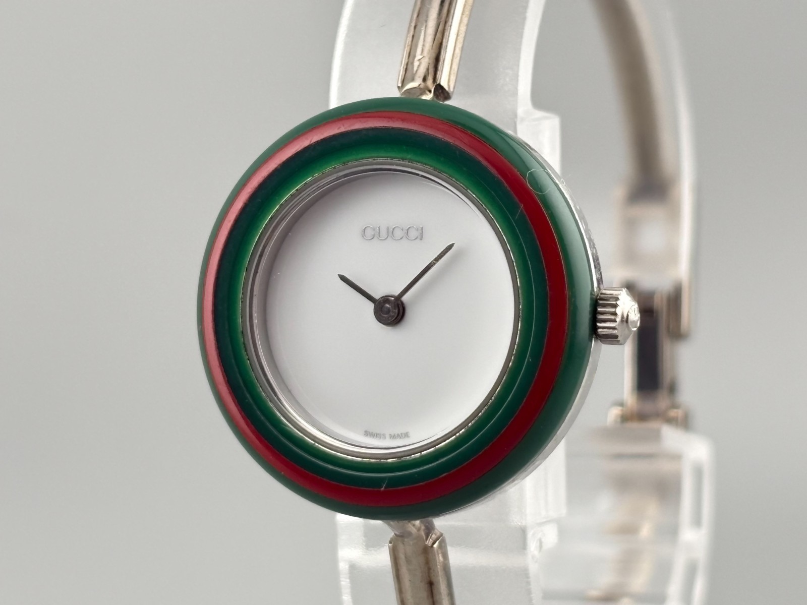 [Very Good+5] Gucci Change Bezel 11/12.2 Silver Serry Line Watch Auth