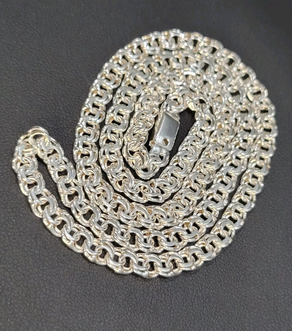 925 sterling silver Chino Link 20″ 5mm Chain Simple Lock 21.4g Solid Cadena