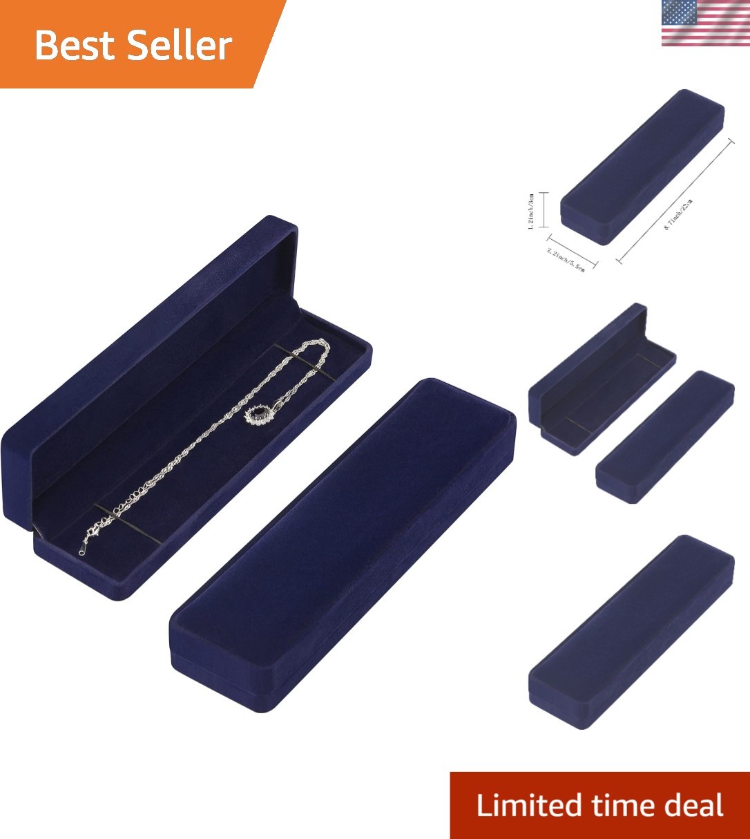 2-Piece Velvet Jewelry Gift Box Set – Elegant Presentation for Every Occasion