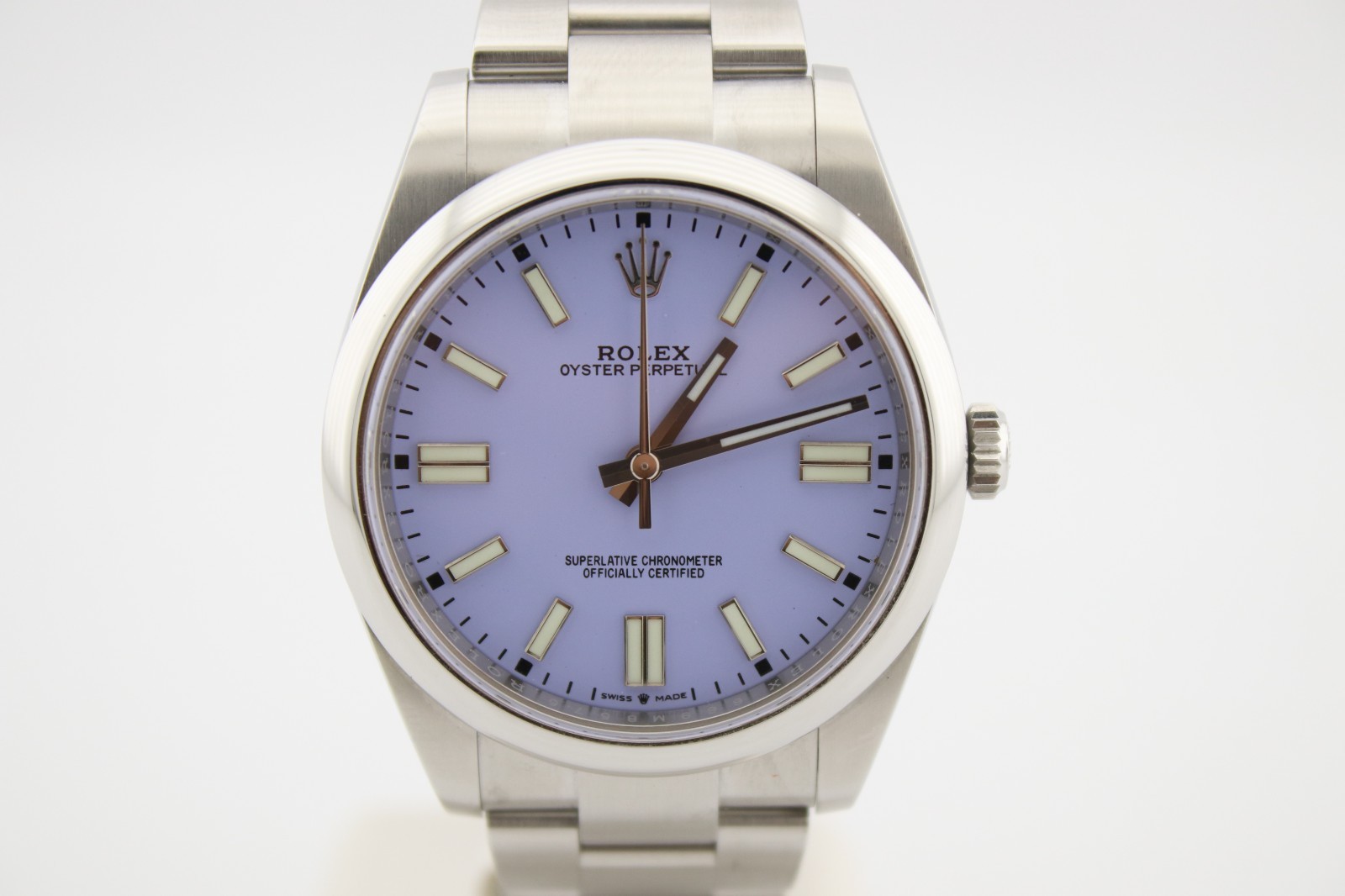 Rolex 124300 Oyster Perpetual 41mm Custom Lavender Dial Box and Papers