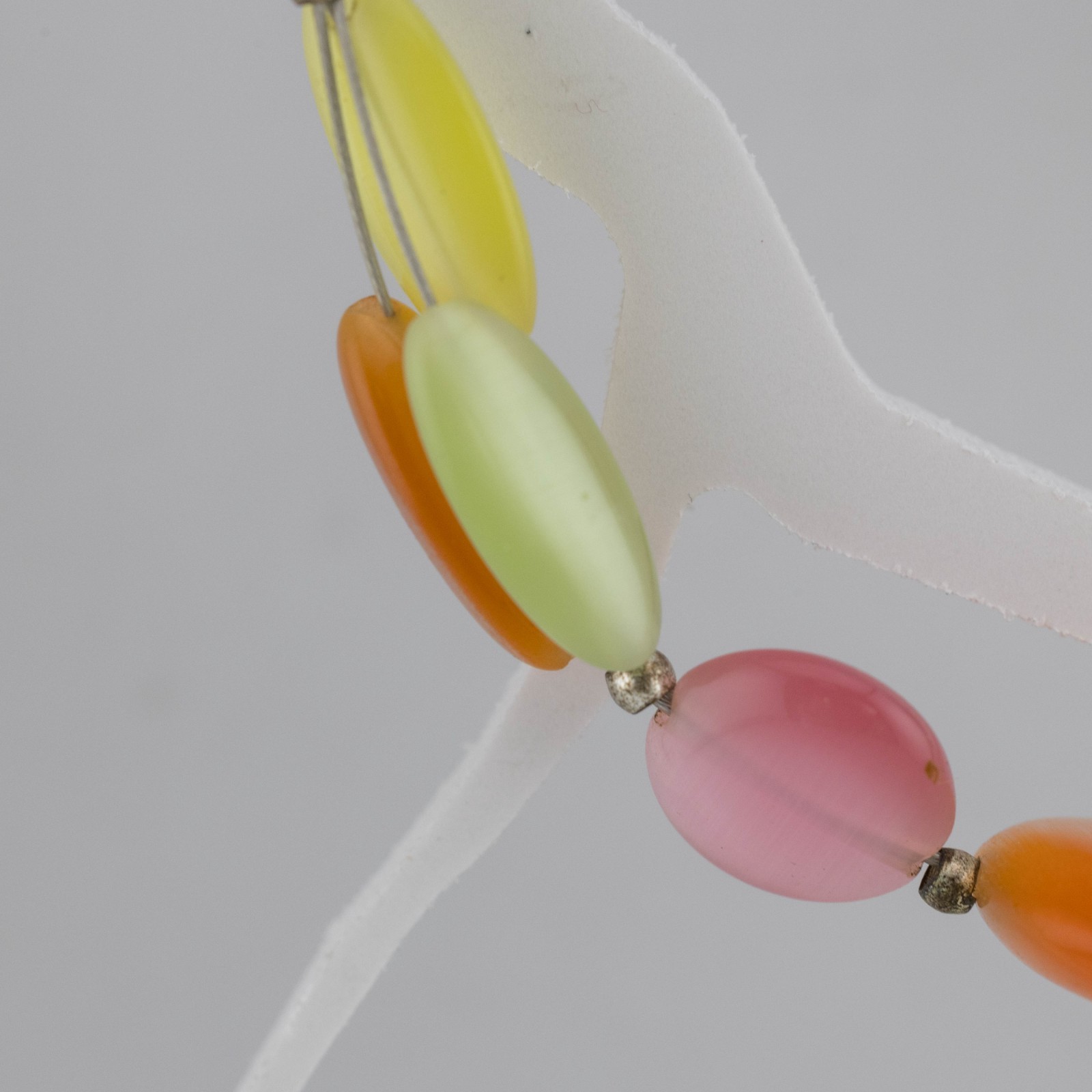 Necklace Multicolor Bead Resin Base Metal Chain Bogemian Style