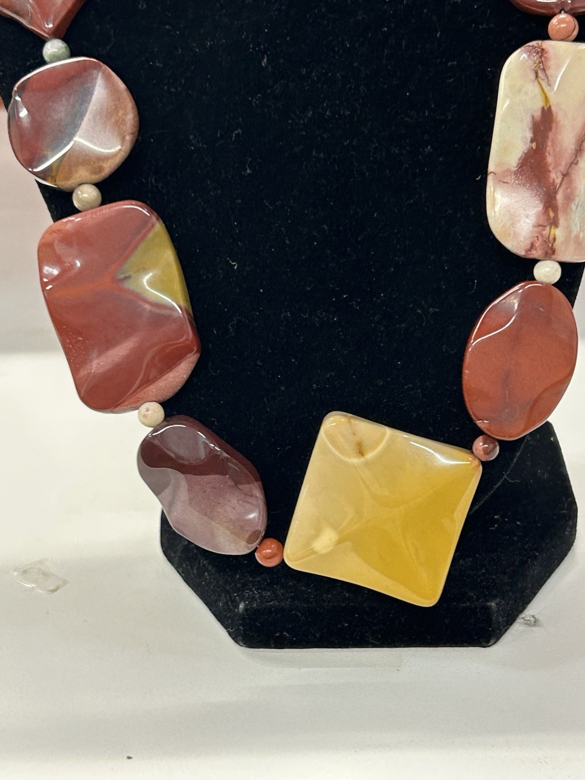 Jay King Mookaite Jasper multicolor beaded statement necklace 925 silver