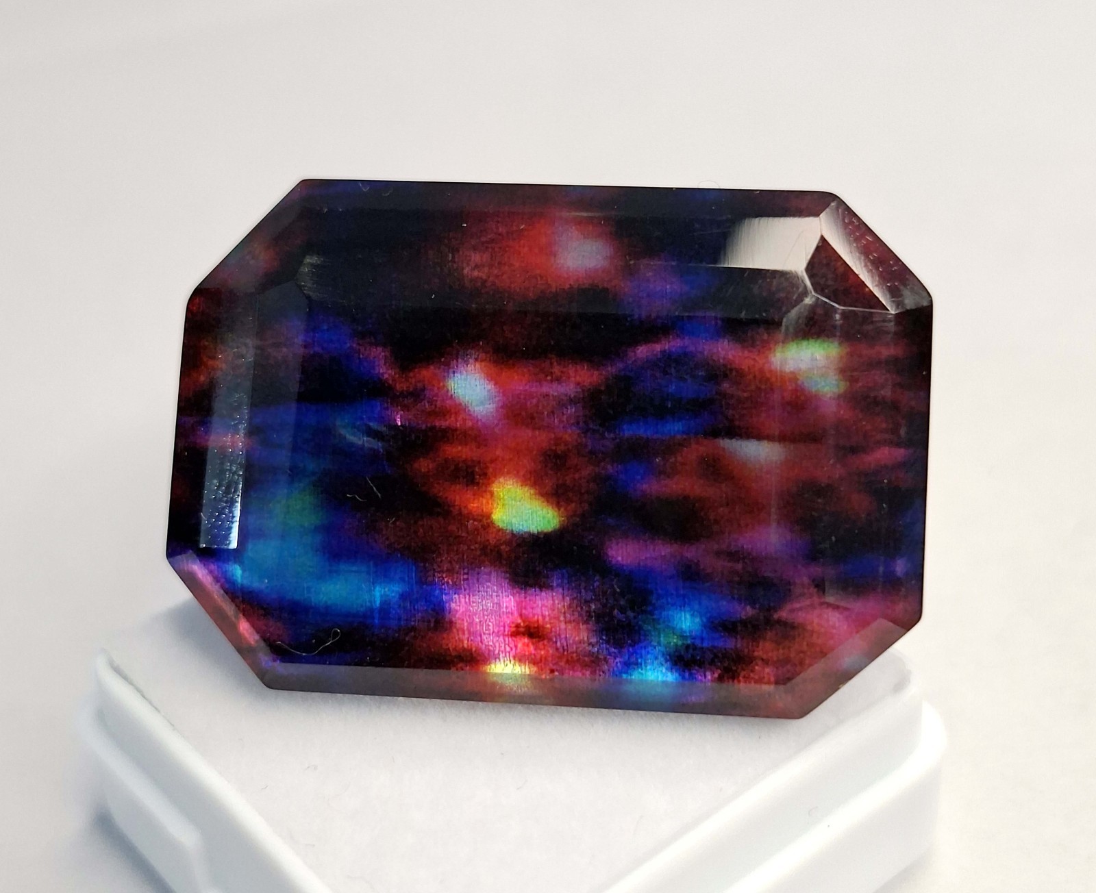 Natural Ammolite Opal Like Organic Emerald Cut 40-42 Ct Loose Gemstone RK868