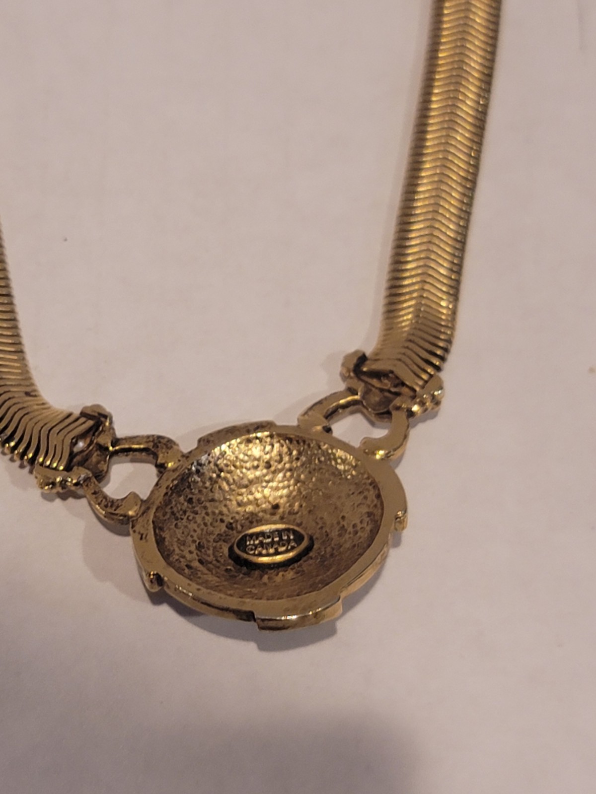 Vintage 1980s Etruscan Revival Collar Necklace Faux Gold