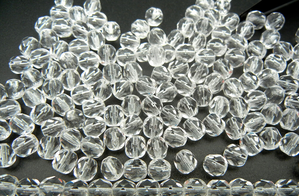 600 Preciosa Czech Fire Polished Faceted Glass Beads 4mm clear Crystal, loose