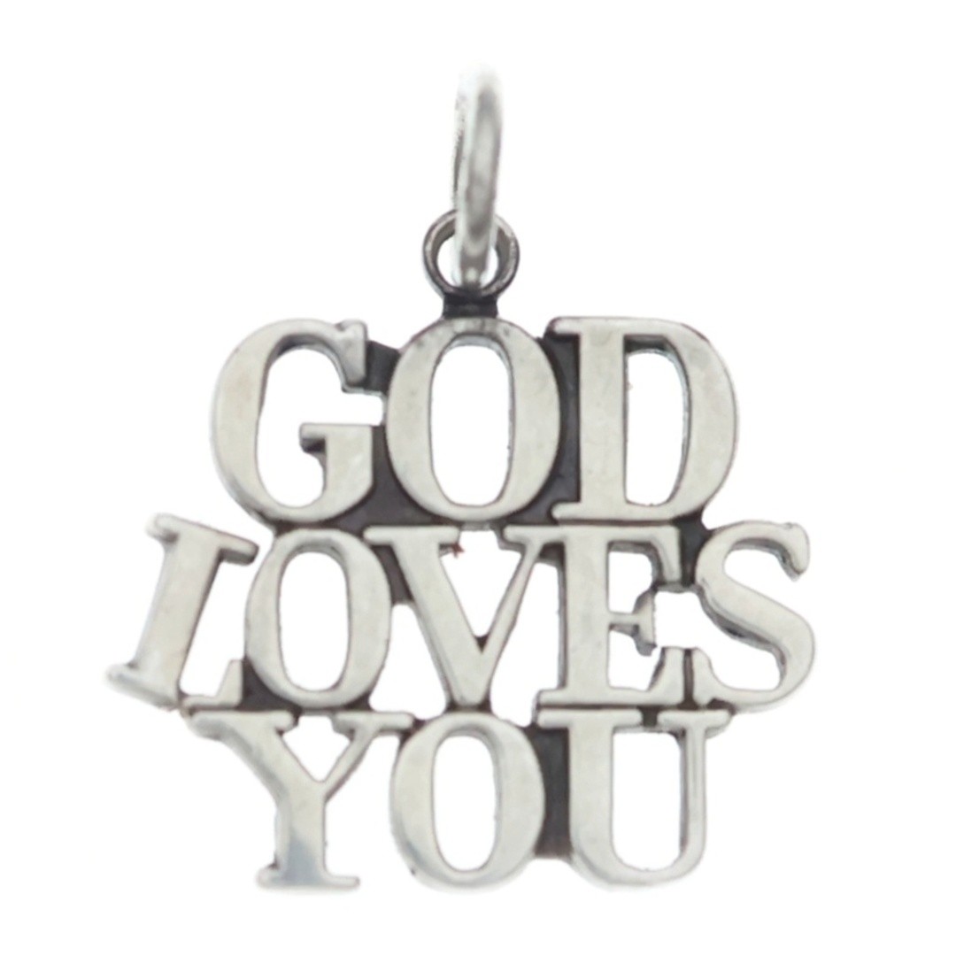 TIFFANY & Co. God Loves You Necklace Pendant Top Silver Used 72568aacc5737225896