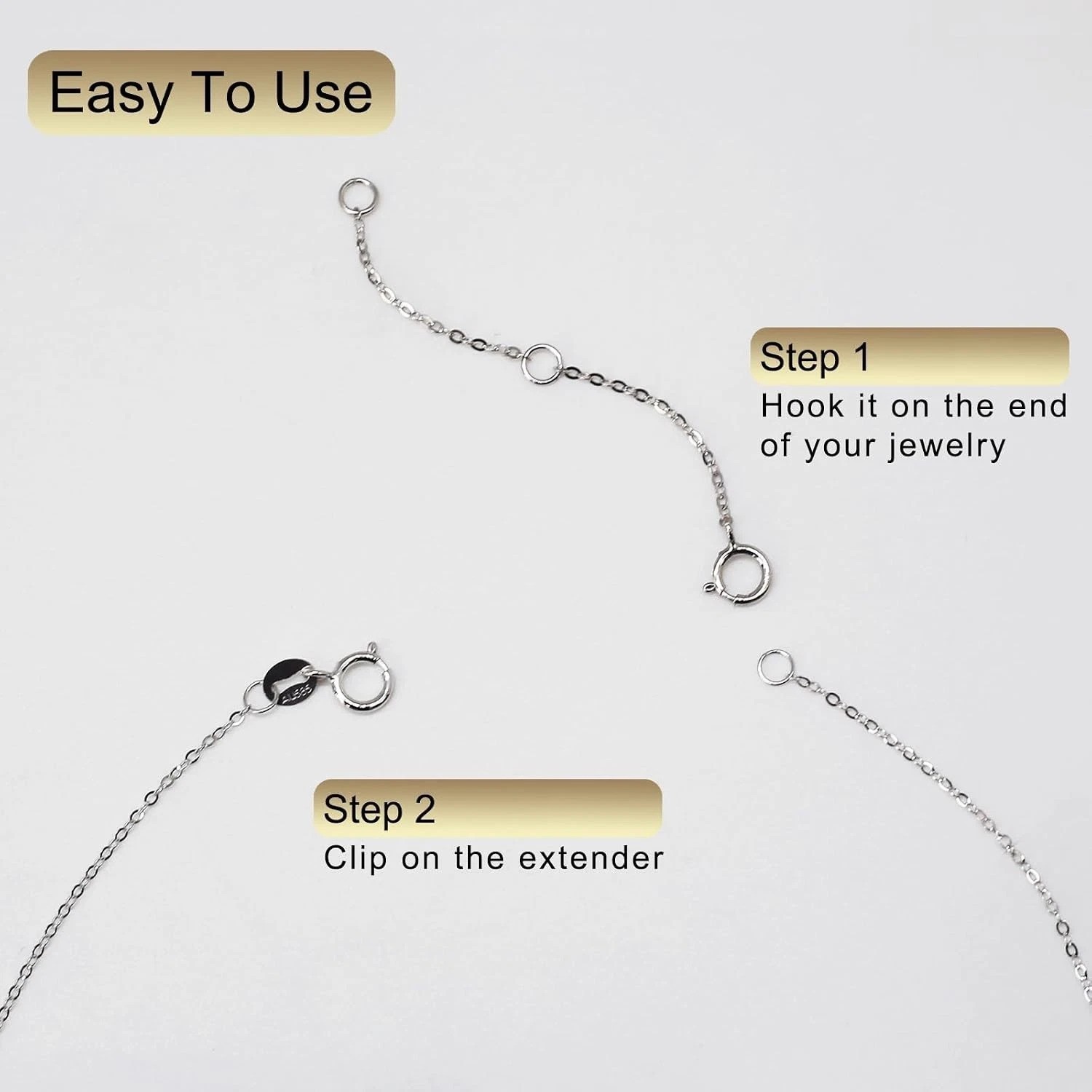 Adjustable Gold Bracelet Extender Chain 4 Inch