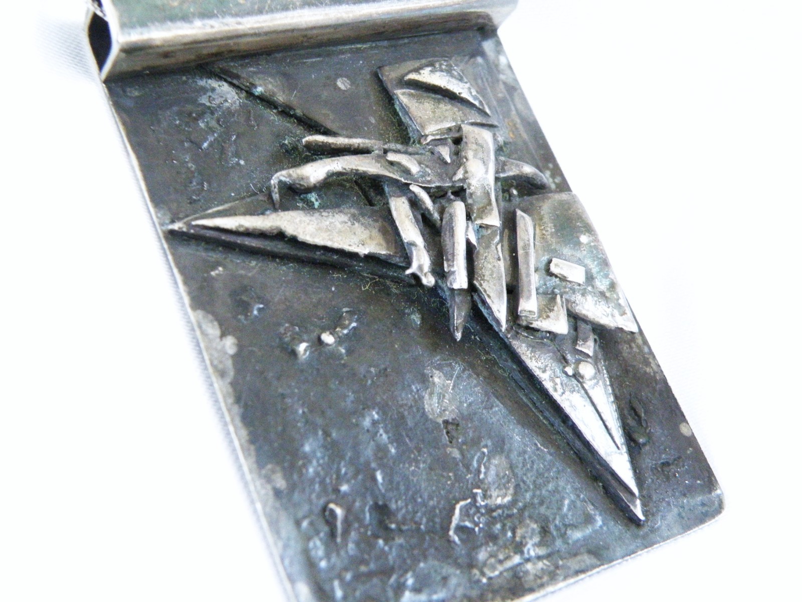 Vintage Brutalist Sterling Silver 925 Studio Huge Pendant Necklace