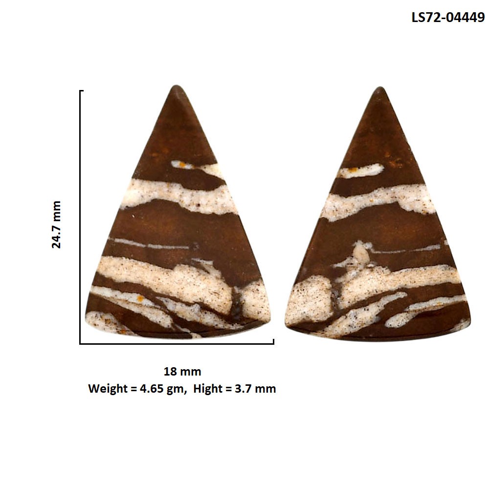 Natural Outback Jasper Pair 18×24.7×3.7 mm Fancy Polished Gemstone LS72-04449