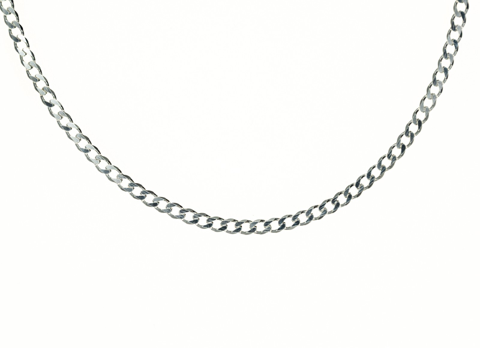 3mm ITALY 925 Sterling Silver CURB Chain Necklace or Bracelet 7″- 30″