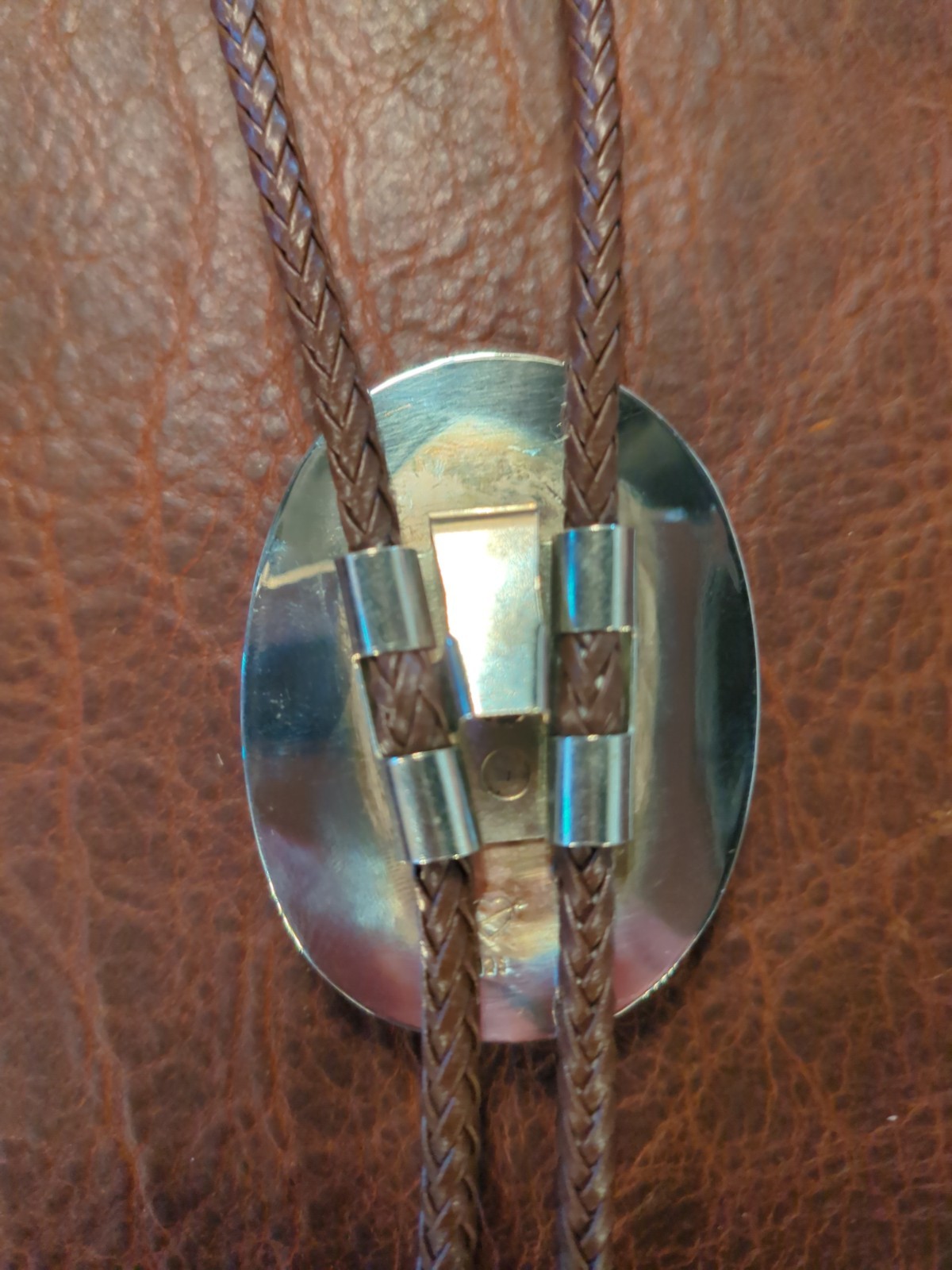 bolo tie silver handmade covellite