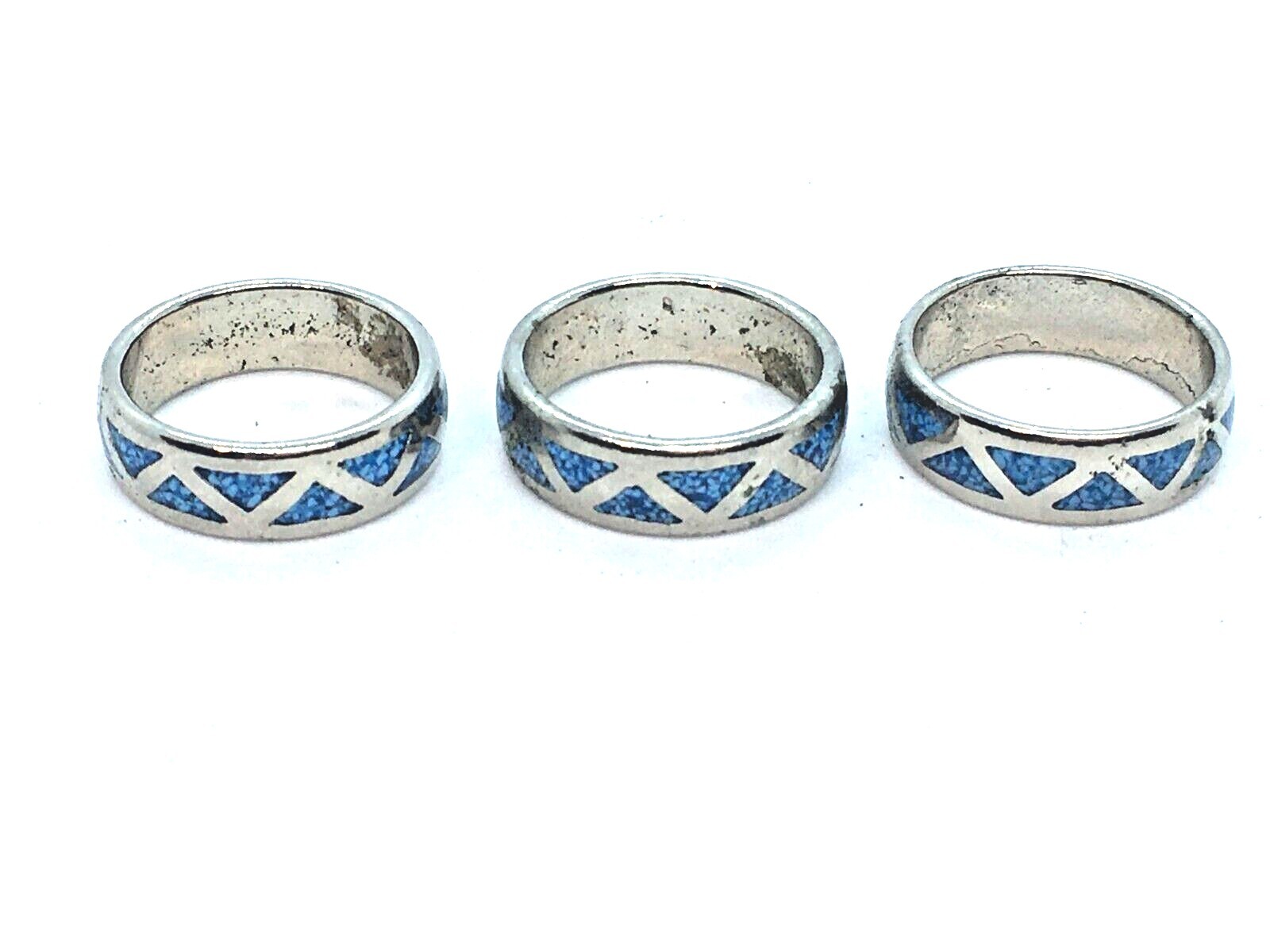 Mexico Native American Style Coral Turquoise Inlay Band Ring Size 6 7 8 8.5