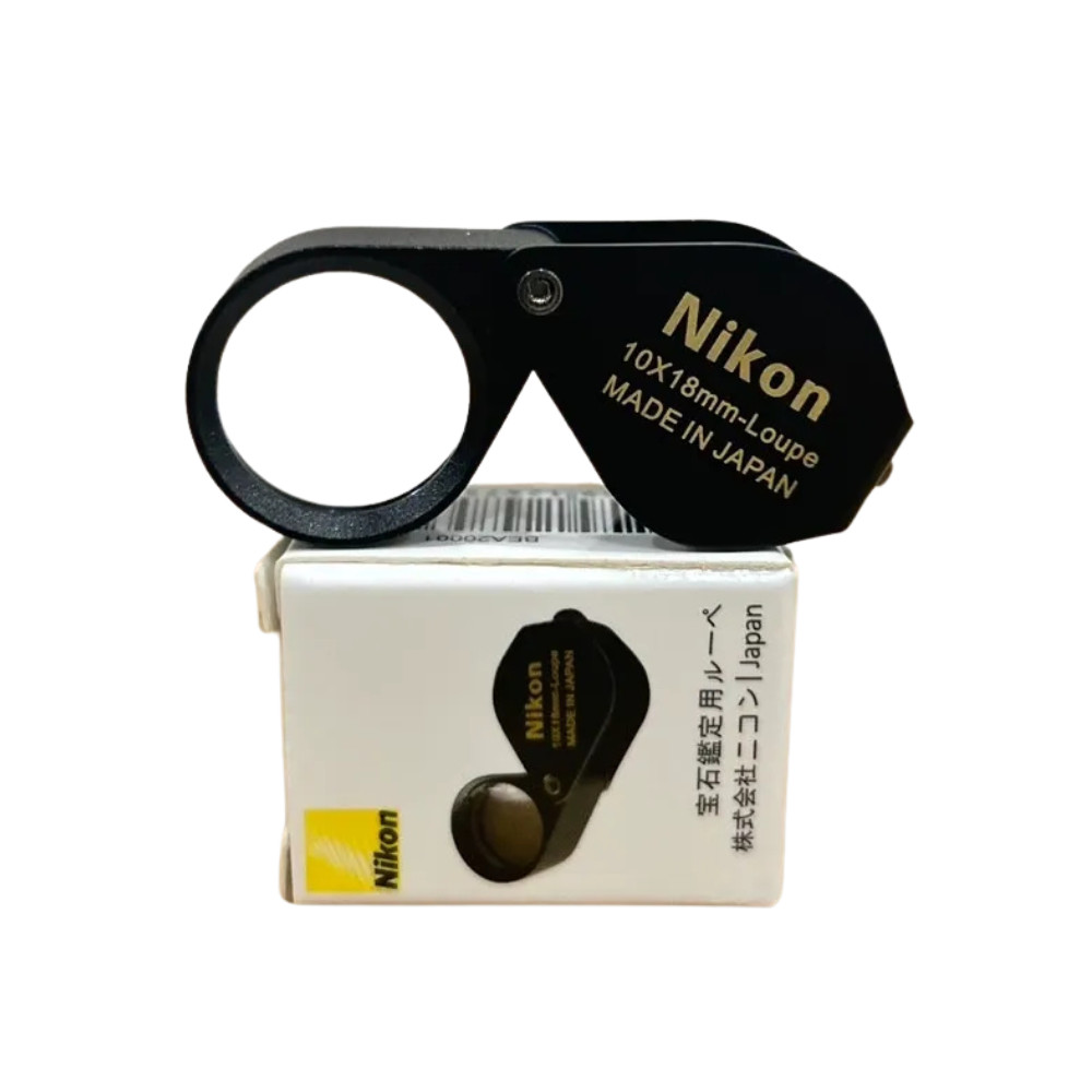 Nikon 10x18mm Loupe Pocket Magnifier Jewelry Lens Made in Japan with Case Lens
